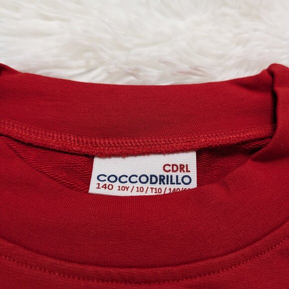 Coccodrilla Unisex Red Crew Neck Loopknit Long Sleeve Sweatshirt for 10Yrs NWOT - Picture 3 of 6